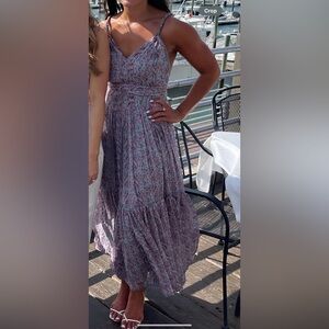 Astr Long Flowy Flower Dress